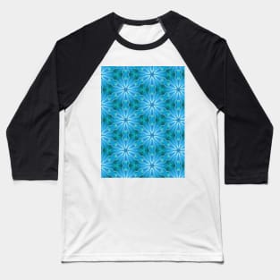 Blue Abstract Star Shapes Pattern Baseball T-Shirt